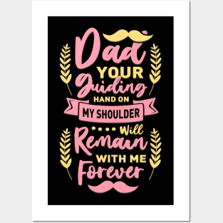 Dad Guiding Hand Quote Fathers Day Gift Posters and Art